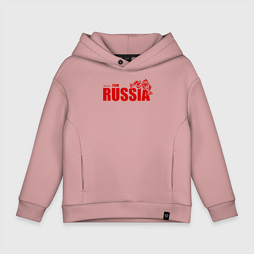 Детское худи оверсайз Russia / Пыльно-розовый – фото 1