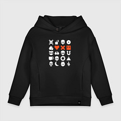 Толстовка оверсайз детская LOVE DEATH ROBOTS LDR, цвет: черный