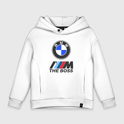 Толстовка оверсайз детская BMW BOSS, цвет: белый