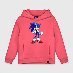 Толстовка оверсайз детская SONIC, цвет: коралловый