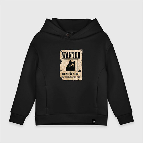 Детское худи оверсайз Кот / Черный – фото 1