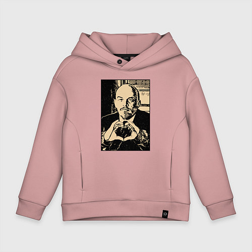 Детское худи оверсайз Ленин Oko / Пыльно-розовый – фото 1