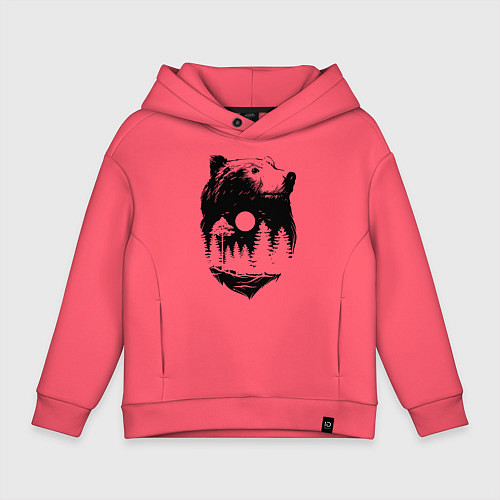 Детское худи оверсайз Bear / Коралловый – фото 1