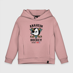Толстовка оверсайз детская ANAHEIM DUCKS, цвет: пыльно-розовый