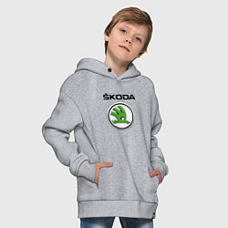 Толстовка оверсайз детская SKODA, цвет: меланж — фото 2