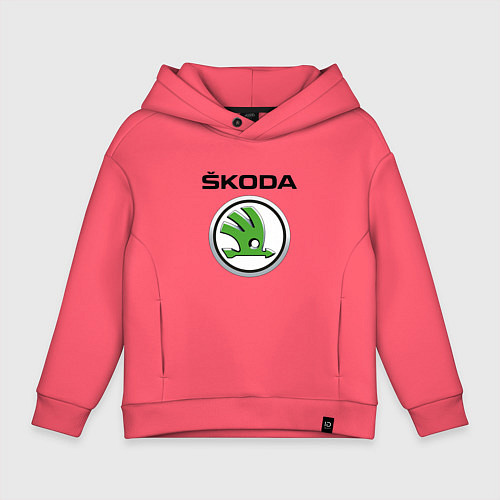 Детское худи оверсайз SKODA / Коралловый – фото 1