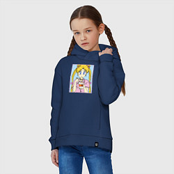 Толстовка оверсайз детская Sailor Moon Usagi Tsukino, цвет: тёмно-синий — фото 2