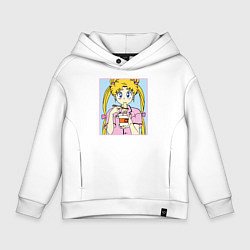 Толстовка оверсайз детская Sailor Moon Usagi Tsukino, цвет: белый