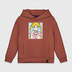 Толстовка оверсайз детская Sailor Moon Usagi Tsukino, цвет: кирпичный
