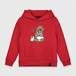 Толстовка оверсайз детская Тоторо, цвет: красный