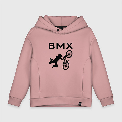 Детское худи оверсайз Велоспорт BMX Z / Пыльно-розовый – фото 1