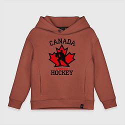 Толстовка оверсайз детская Canada Hockey, цвет: кирпичный
