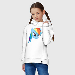 Толстовка оверсайз детская Rainbow Dash, цвет: белый — фото 2