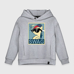 Толстовка оверсайз детская Rainbow Dash swag, цвет: меланж