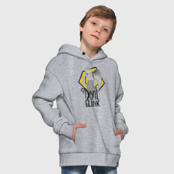 Толстовка оверсайз детская Don't blink, цвет: меланж — фото 2