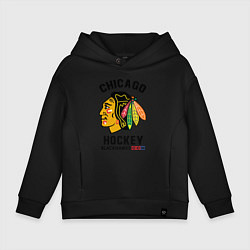 Толстовка оверсайз детская CHICAGO BLACKHAWKS NHL, цвет: черный