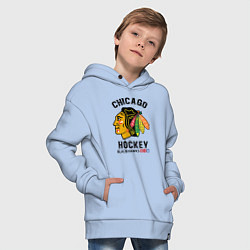 Толстовка оверсайз детская CHICAGO BLACKHAWKS NHL, цвет: мягкое небо — фото 2