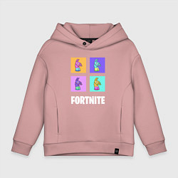 Толстовка оверсайз детская Фортнайт поп-ап, цвет: пыльно-розовый