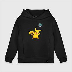 Толстовка оверсайз детская Pokemon pikachu 1, цвет: черный