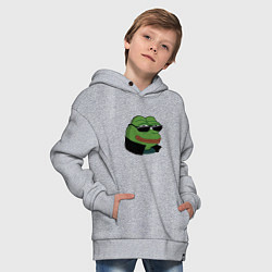 Толстовка оверсайз детская Pepe в очках EZ, цвет: меланж — фото 2