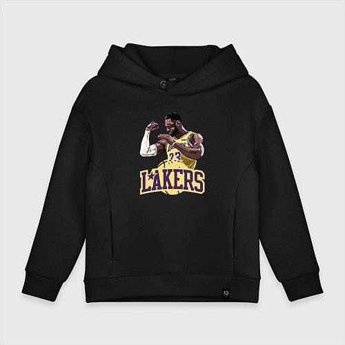 Детское худи оверсайз LeBron - Lakers / Черный – фото 1