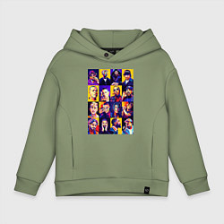 Толстовка оверсайз детская Легенды Рэпа, цвет: авокадо