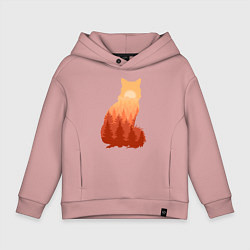 Толстовка оверсайз детская Лиса, цвет: пыльно-розовый