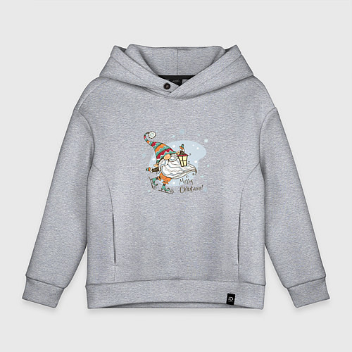 Детское худи оверсайз Рождественский гном / Меланж – фото 1