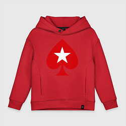 Толстовка оверсайз детская Покер Пики Poker Stars, цвет: красный