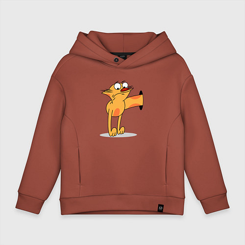 Детское худи оверсайз Котопес / Кирпичный – фото 1