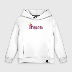 Толстовка оверсайз детская Princess, цвет: белый