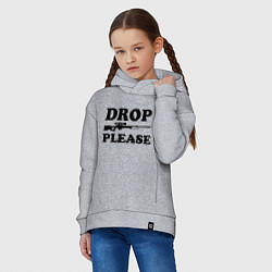 Толстовка оверсайз детская Drop Please, цвет: меланж — фото 2