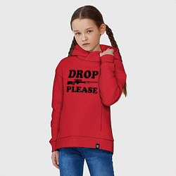 Толстовка оверсайз детская Drop Please, цвет: красный — фото 2