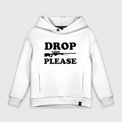 Толстовка оверсайз детская Drop Please, цвет: белый