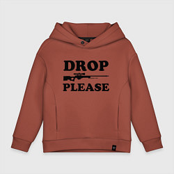 Толстовка оверсайз детская Drop Please, цвет: кирпичный