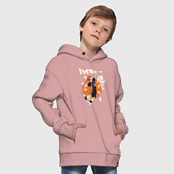Толстовка оверсайз детская ВОЛЕЙБОЛ!! HAIKYUU!!, цвет: пыльно-розовый — фото 2