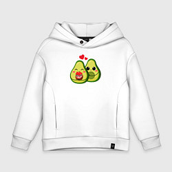 Толстовка оверсайз детская Семья авокадо, цвет: белый