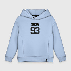 Толстовка оверсайз детская BTS - Suga 93, цвет: мягкое небо
