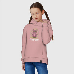 Толстовка оверсайз детская Кот Lucipurr Сатанист, цвет: пыльно-розовый — фото 2