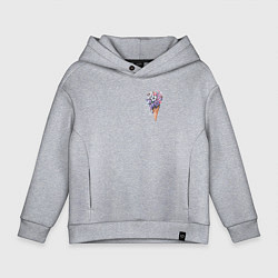 Толстовка оверсайз детская Цветочное мороженое, цвет: меланж