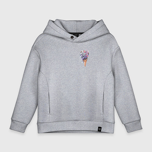 Детское худи оверсайз Цветочное мороженое / Меланж – фото 1
