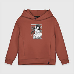 Толстовка оверсайз детская Маи Сакураджима, цвет: кирпичный