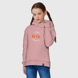 Толстовка оверсайз детская AC DC HIGH VOLTAGE, цвет: пыльно-розовый — фото 2