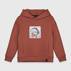 Толстовка оверсайз детская Рэйзор, цвет: кирпичный