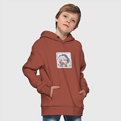Толстовка оверсайз детская Рэйзор, цвет: кирпичный — фото 2