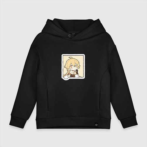 Детское худи оверсайз Путешественник / Черный – фото 1