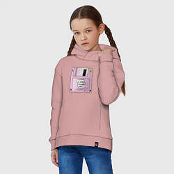 Толстовка оверсайз детская Дискета GTA, цвет: пыльно-розовый — фото 2