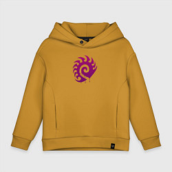 Толстовка оверсайз детская Zerg logo Purple, цвет: горчичный