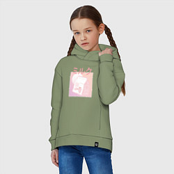 Толстовка оверсайз детская Vaporwave Strawberry Milk, цвет: авокадо — фото 2