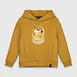Толстовка оверсайз детская ПЕС МЕМTAKNADO, цвет: горчичный
